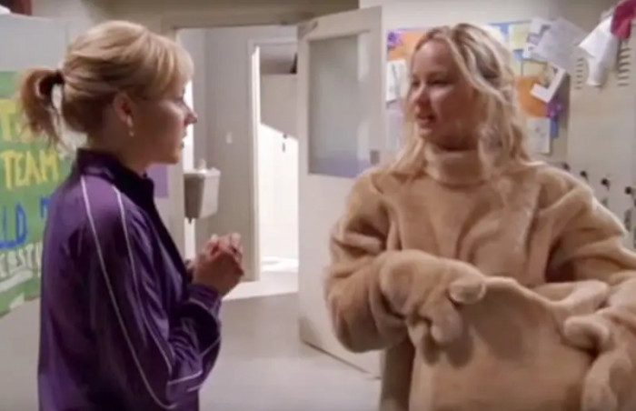 Jennifer acted as a mascot at a school in the movie Monk