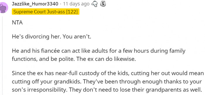 2. The kids don't need to lose their grandparents as well