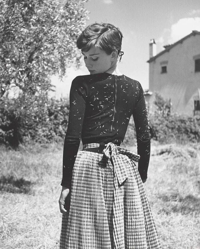 31. Audrey Hepburn photographed by Philippe Halsman in Rome back in 1954