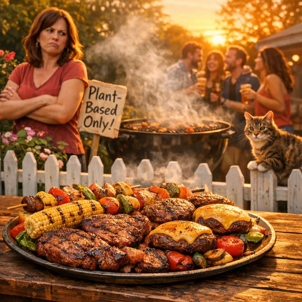 Neighbor Clashes Over Backyard BBQ: AITA for Grilling Meat Near Vegan Activist?