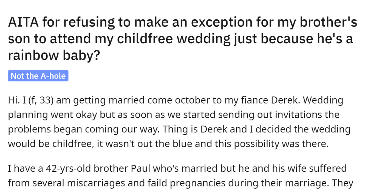 This Bride's Family Refused To Attend Her Child-Free Wedding