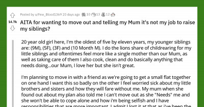 20-Year-Old Female, Who Is Being Parentified By Her Mom, Wants To Move Out Of Her Home