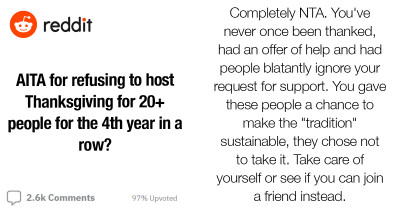Woman Has Refused To Cook And Host Thanksgiving And Christmas For Her Fiancé's Family And The Reddit Community Is In Full Support