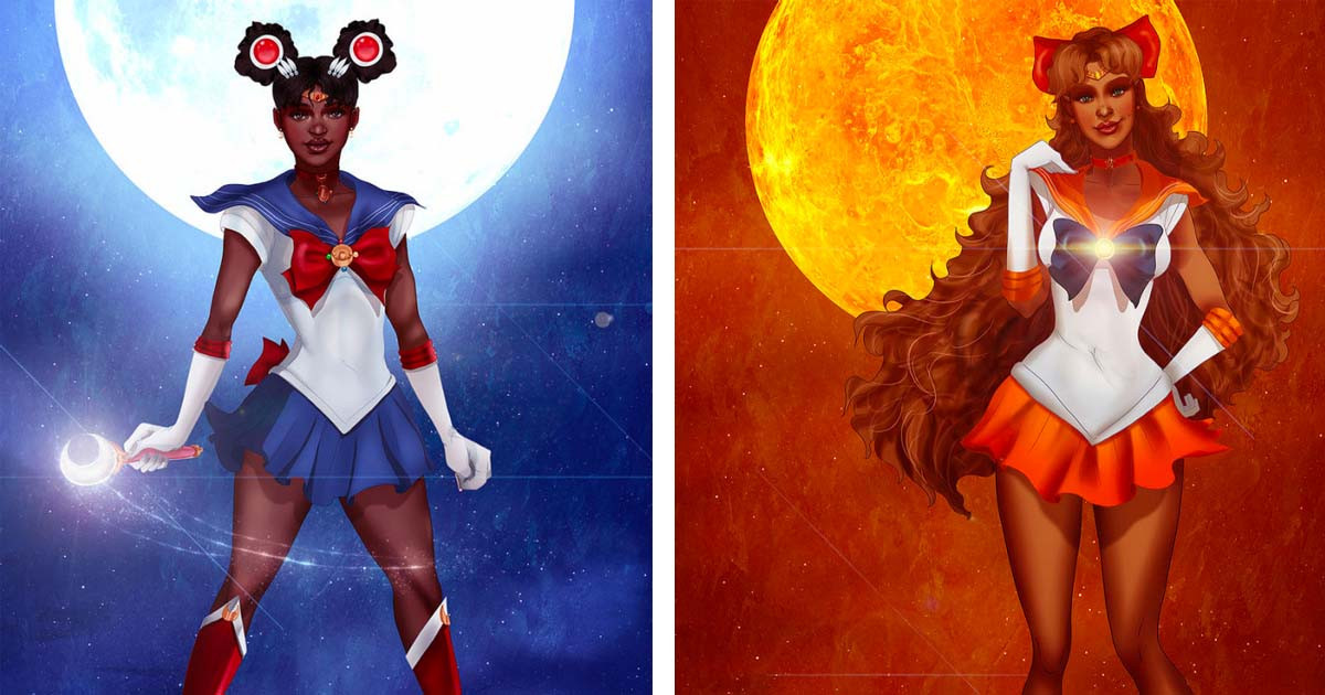 Incredible Illustrator Re-Designs The Sailor Scouts As Black Women