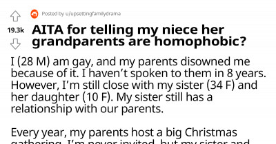 10-Year-Old Niece Scolded Her Grandparents After Finding Out That They Purposely Don't Invite Her Gay Uncle to Christmas Gatherings