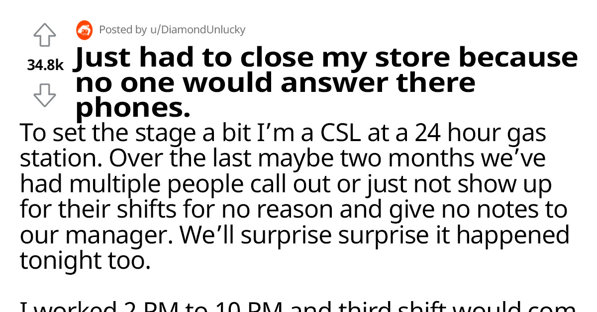 Employee Leaves Store Open Overnight Because of Irresponsible Co-workers and Manager