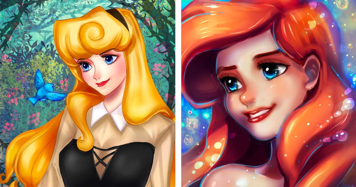 Disney Fan Created Beautiful Portraits of Beloved Disney Characters