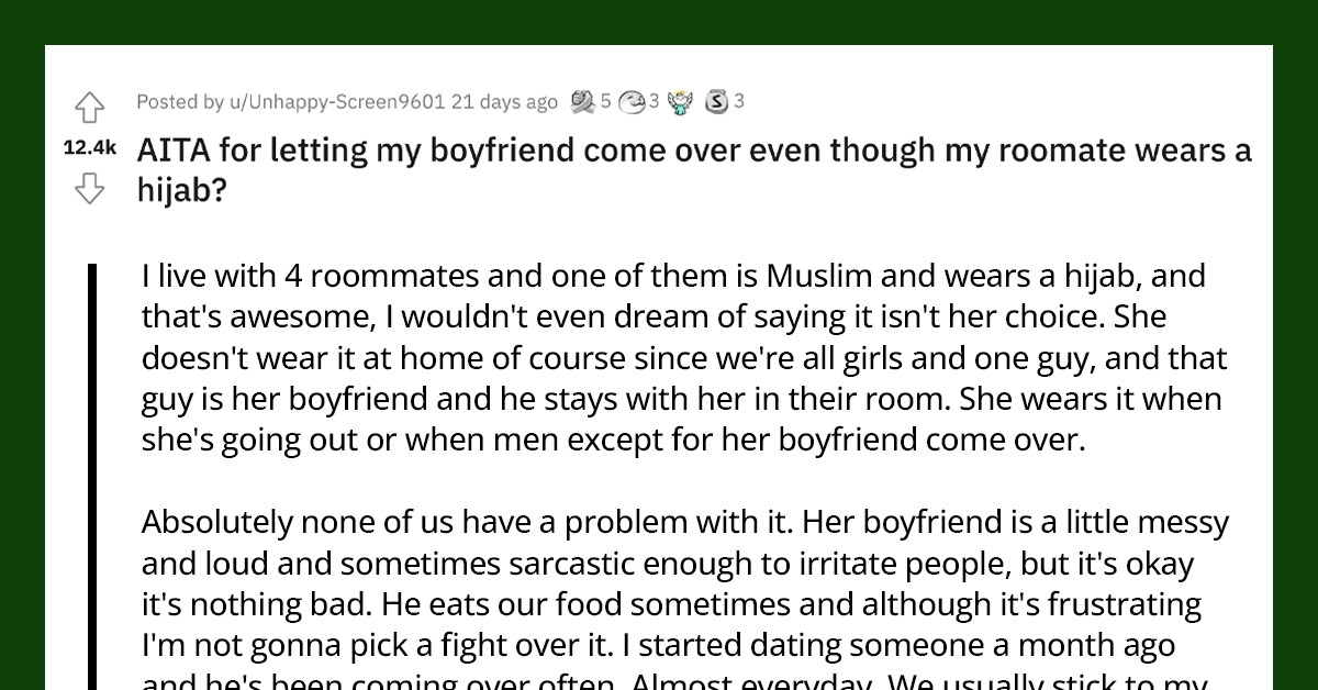 Frustrated Woman Demands Roommate Not Allow Her Boyfriend Home Because She Doesn't Want To Wear Hijab