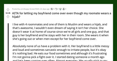 Frustrated Woman Demands Roommate Not Allow Her Boyfriend Home Because She Doesn't Want To Wear Hijab