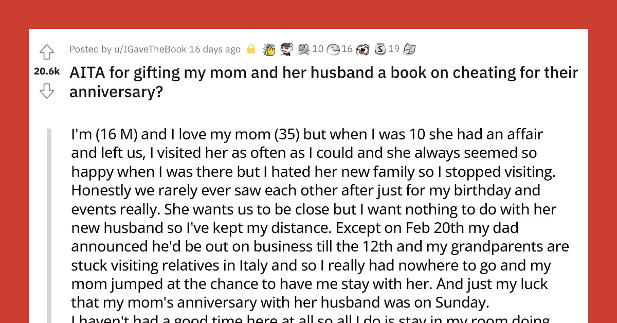 Redditor Gifted A Book About Cheating To His Mom And Her Husband On Their Anniversary