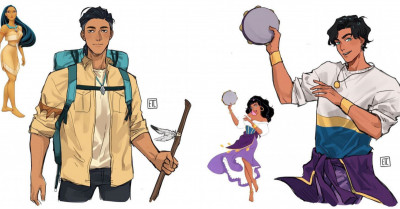 9 Spectacular Transformation Genderbend Illustrations of Famous Disney Princesses