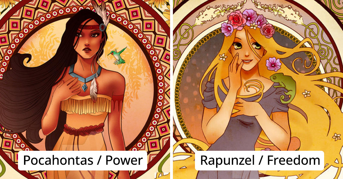Disney Fan Creates Breathtaking Disney Heroine Series Inspired by the Czech Artist Alphonse Mucha
