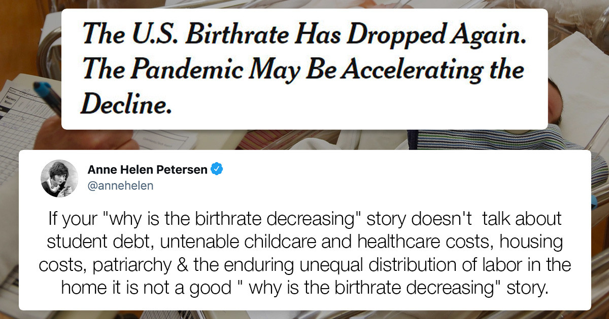 Women React to Decline of Birth Rate for Sixth Straight Year by Giving Reasons Why They Don't Want Kids