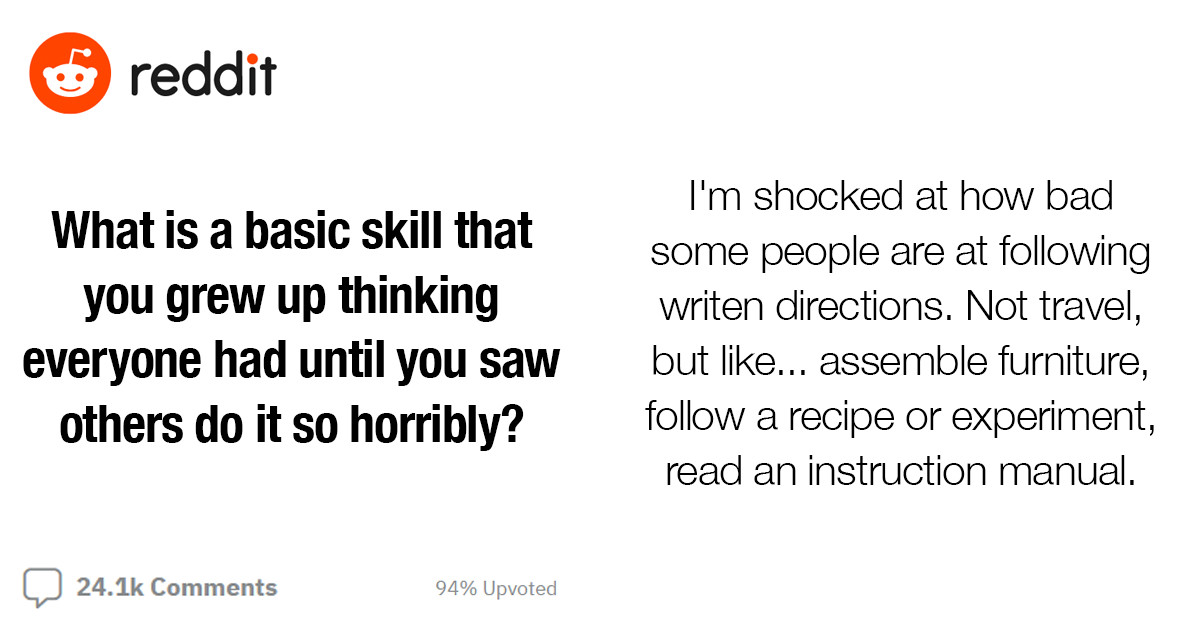 A Question Has Been Thrown About Basic Skills You Thought Everyone Knew Until You Saw Someone Doing It Horribly And The Redditors' Replies Will Leave You In Awe