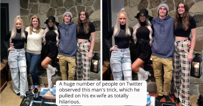 Dad Who Edited His Ex-Wife Out of a Family Picture Before Uploading It Has Made Over 800,000 People on Twitter Laugh Hard While Appreciating His Skills