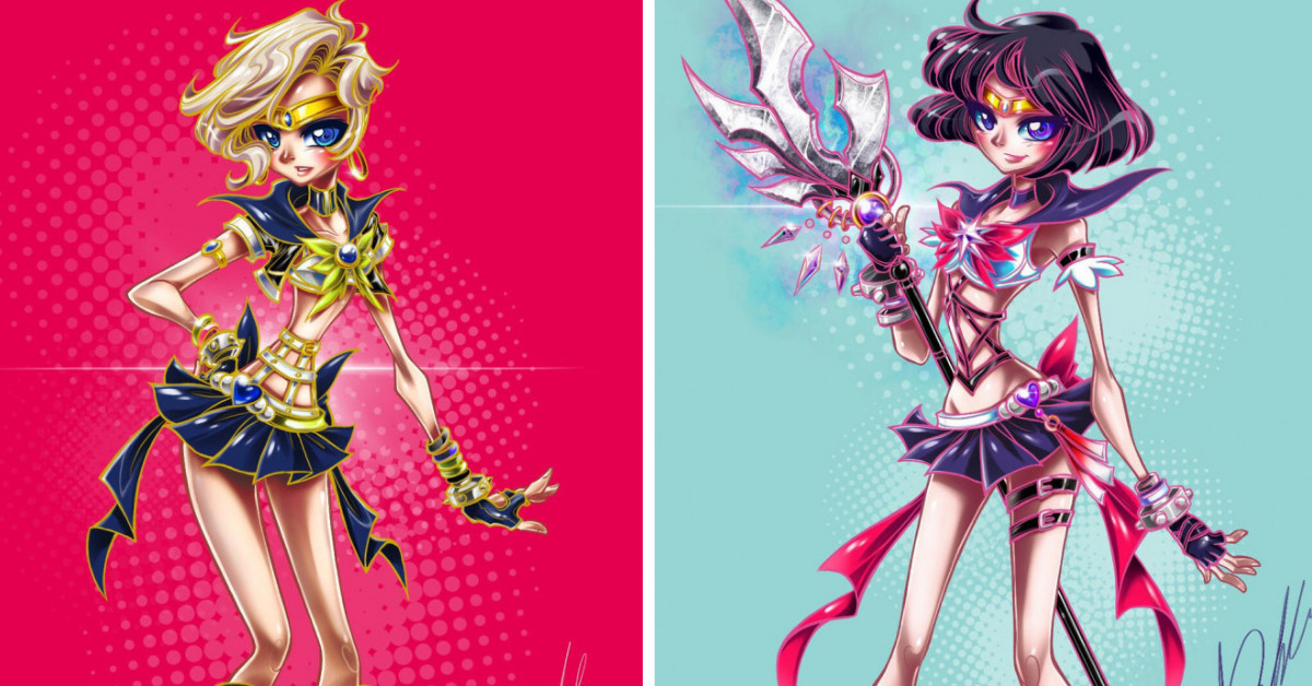 Artist Recreates Sailor Scouts in Kingdom Hearts Style