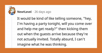 Woman's Boyfriend Asks Her To Cook A 4-Hour Meal But Forgets To Mention That She's Not Invited To The Dinner With His Friends