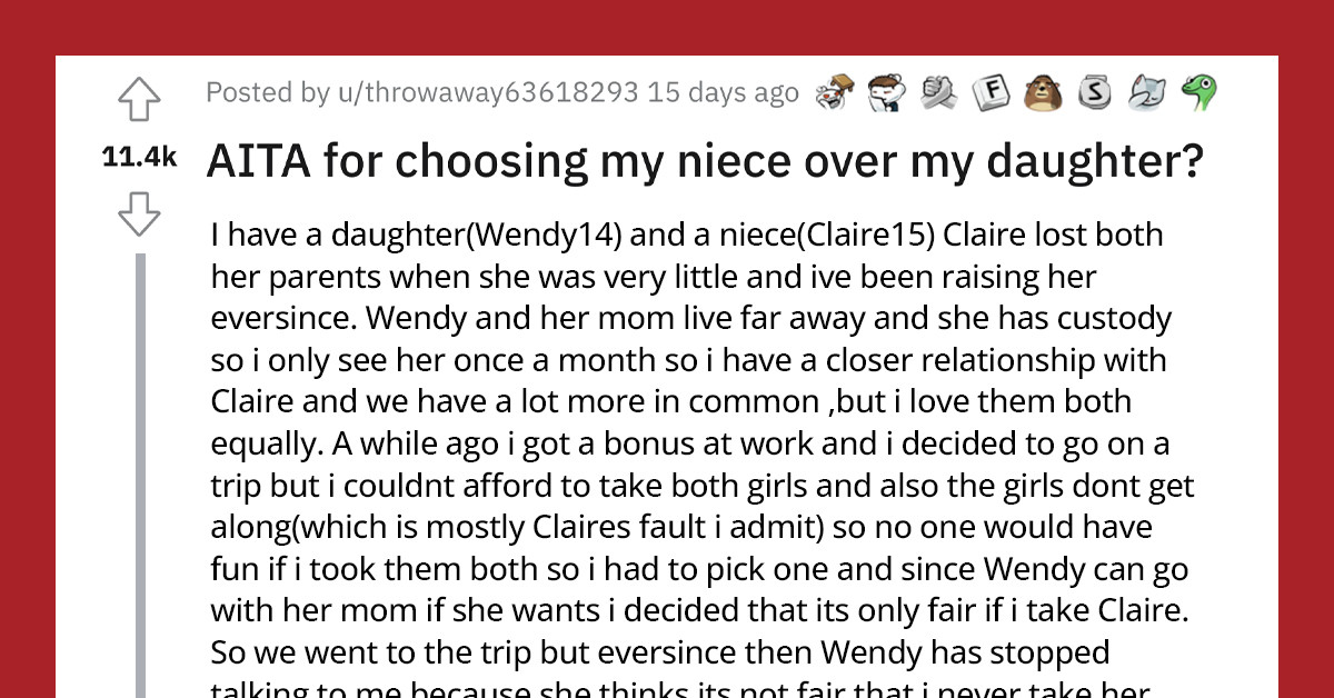 Man Accused Of Displaying Favoritism By Taking His Niece Out On A Nice Trip Without His Daughter