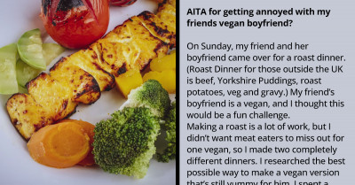 Redditors Support Lady Who Got Angry At Her Friend’s Boyfriend For Claiming To Be A Strict Vegan