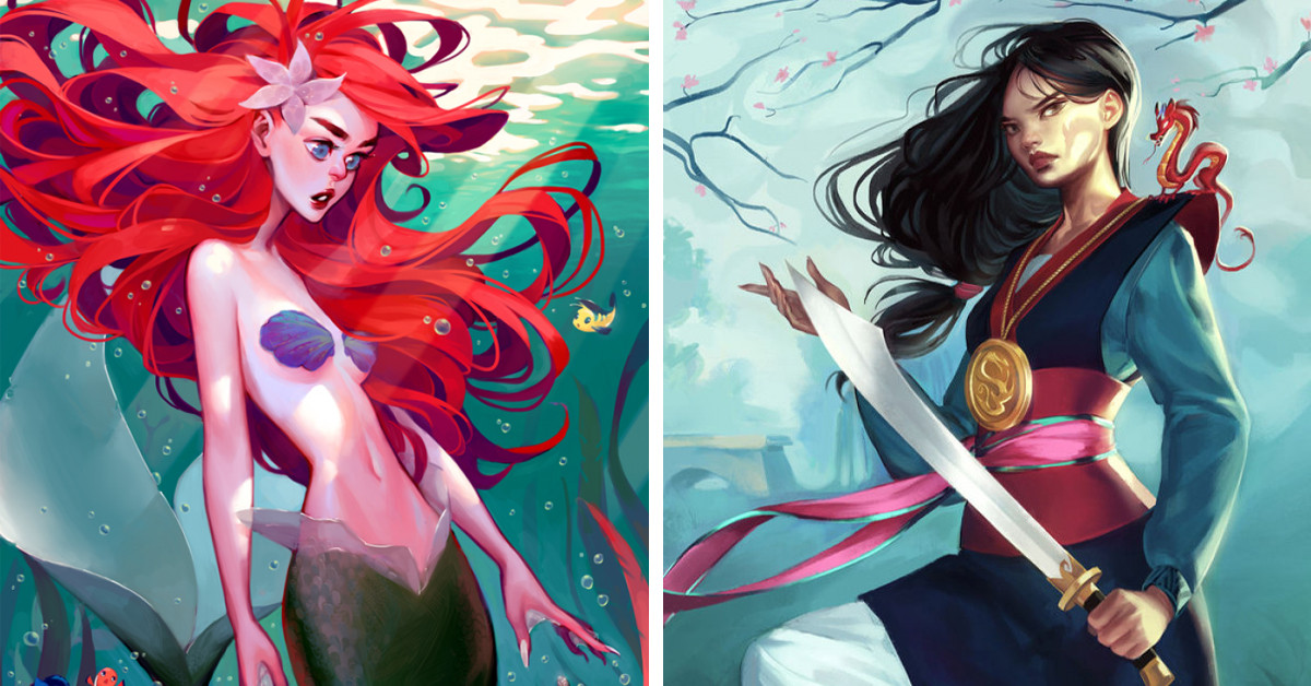 Professional Artist Creates Utterly Exquisite Disney Character Designs Any Disney Fan Would Obsess Over