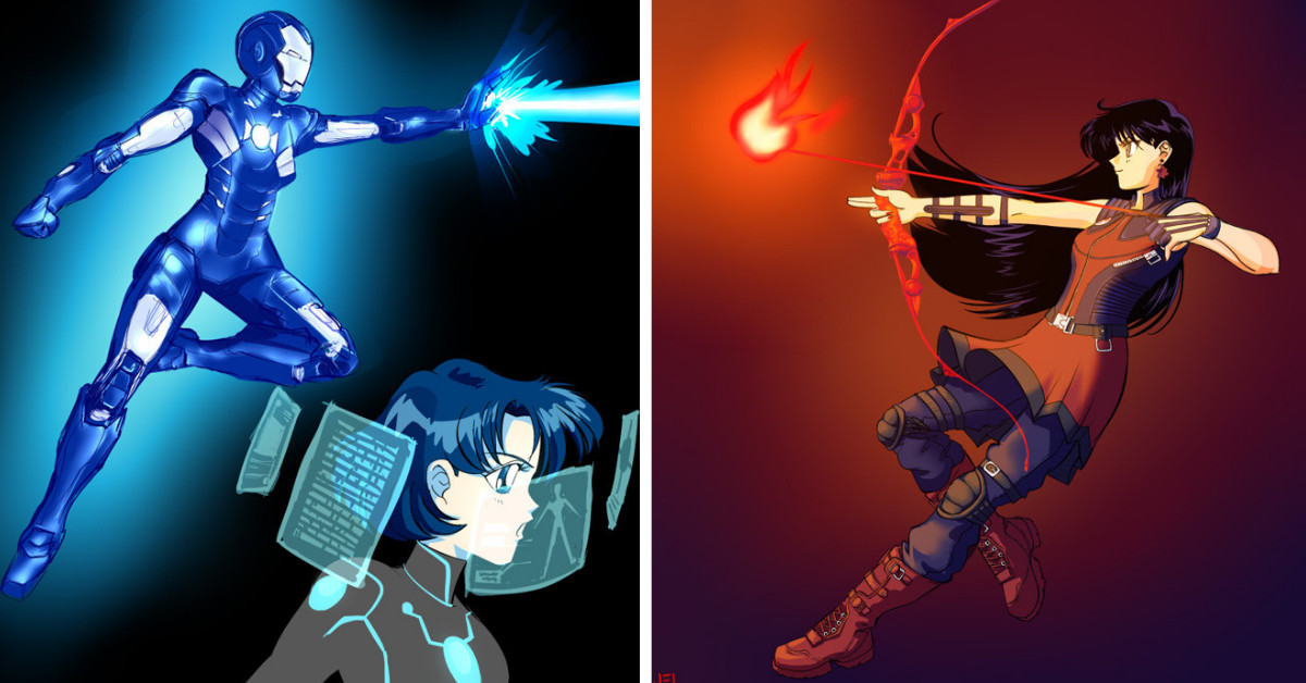 Sailor Scouts Assemble In This Incredible Sailor Moon And Avengers Mash-Up Artwork