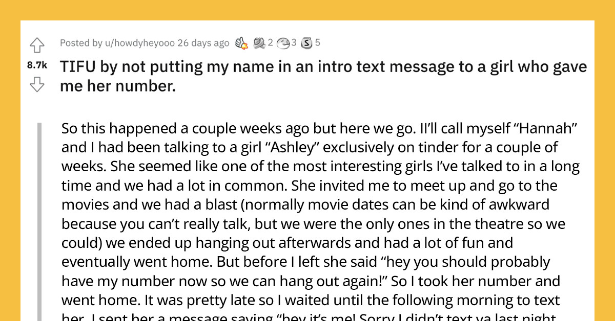 Girl Forgets To Introduce Herself In An Intro Text And Ends Up Taking Someone Else's Identity