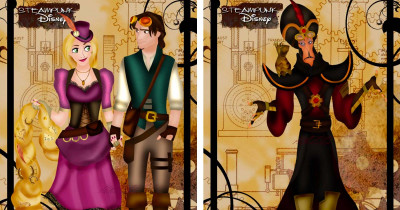 Disney Characters Get a Killer Steampunk Makeover Thanks to This Talented Artist