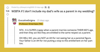 Bride's Stepmom Found Out The Soon-To-Be Married Couple Will Be Giving Gifts To Each Other's Parents And Demands That She Receive One As Well