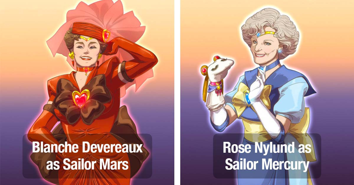 Fabulous Fusion Of Characters From Classic Series Sailor Moon And Golden Girls