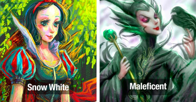 Talented Artist Illustrates Disney Characters In Her Totally Unique Style