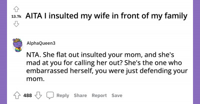 A Man Asks if He’s At Fault For Defending His Mom After His Wife Caused A Scene With Her At A Big Gathering