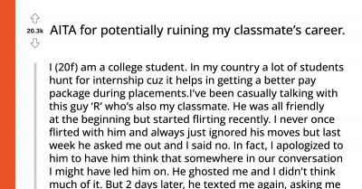 20-Year-Old Female Student Reports Male Classmate For Harassment Which Resulted To Him Losing A Prestigious Internship