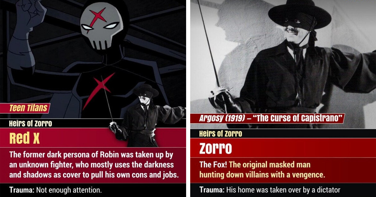 14 Dark Heroes Who Could All Be Duplicates of the One Original Character, Zorro