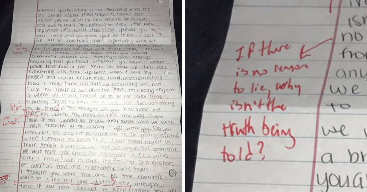 A Guy Grades His Cheating Ex’s Apology Letter and Posts It on Twitter