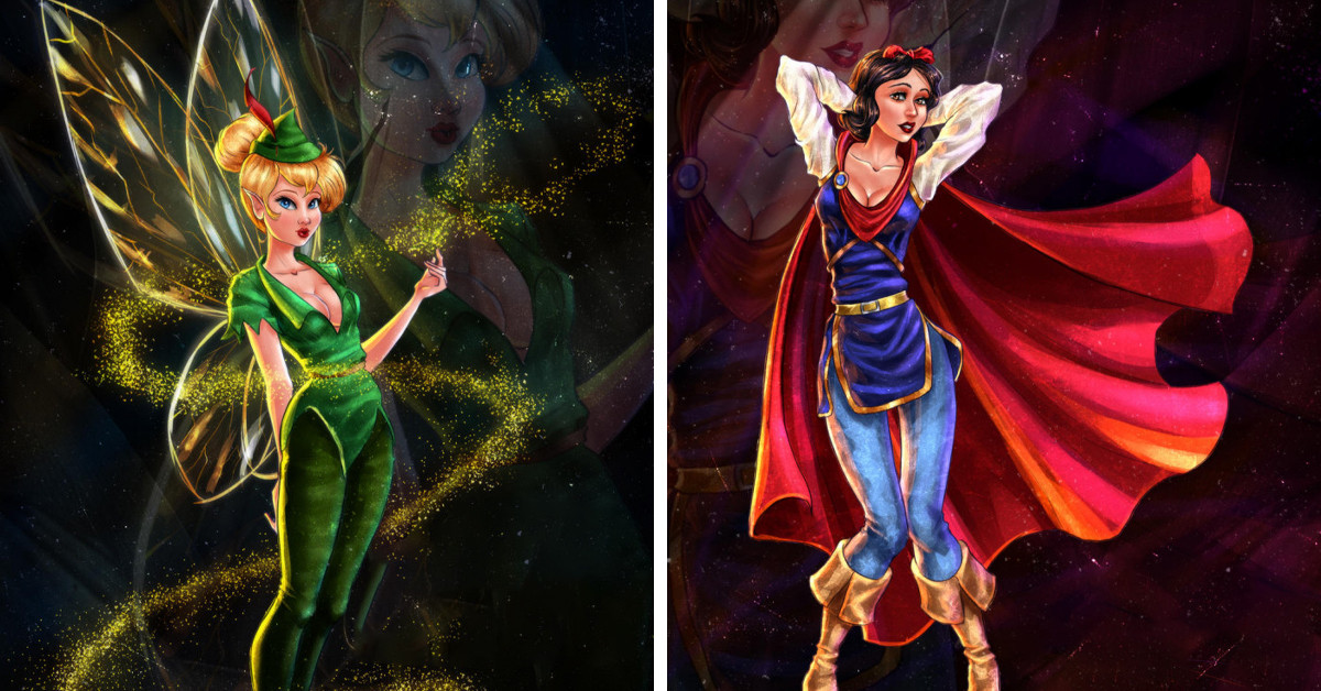 South African Digital Artist Creates Outfit-Swapped Female Disney Characters