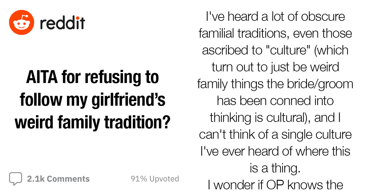 This Engaged Couple Is Butting Heads About The Bride's Unusual Family "Tradition" Between The Groom And His Soon-To-Be MIL