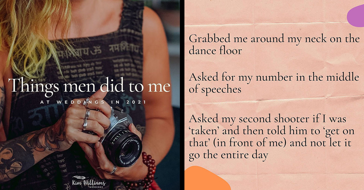Wedding Photographer Reveals Online The Things Men Have Done To Her While Carrying Out Her Work