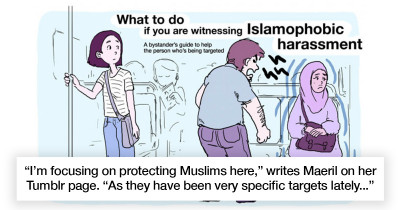 This Artist's "Guide to Witnessing Islamophobic Harassment" Will Show You Exactly What to Do If You Find Yourself Witnessing It