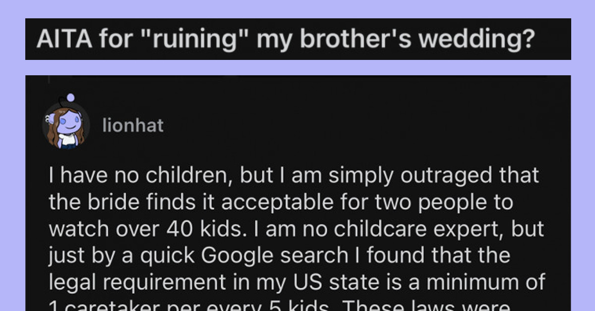 Girl Called Selfish Brat By Brother's Future Wife For Refusing To Babysit 40 Kids During Their Wedding