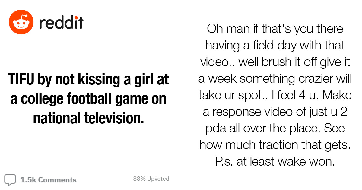 This Guy Is Internet Famous For Rejecting A Girl's Kiss On A Football Cam, But That's Not The Full Story