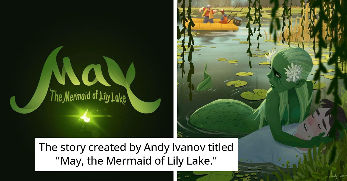 A Piece Of Exquisite Digital Artwork Tells The Story Of A Captured Green Mermaid With The Petal Of Life That You'll Love