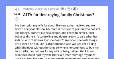 Mother Buys Lavish Gifts For Married Son, Then Ruins Family Christmas By Not Showing Up