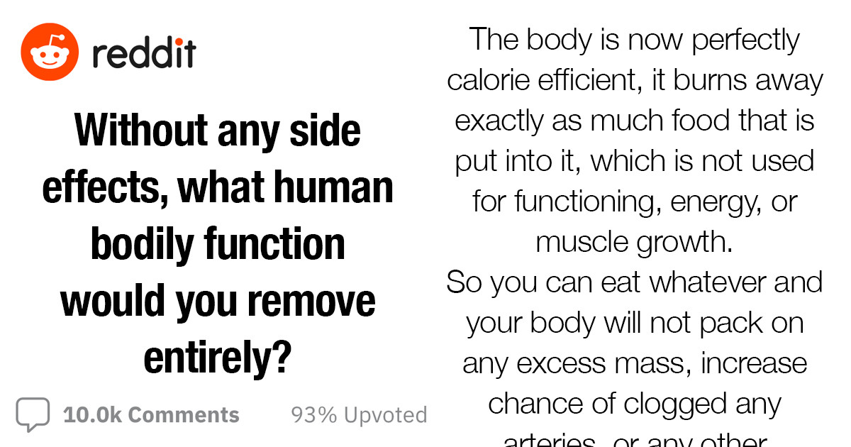 Reddit Users Tell Us What Functions Of Human Body They Would Remove Without Any Side Effects