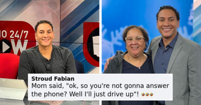 In Classic Mom-Fashion, A Mom Interrupts Her Son’s Live News Shoot, Leaving The Cameraman, And Internet, In Stitches