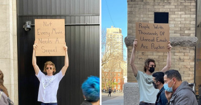 21 Relatable, Hilarious Signboards Filled With Things That Annoy Us Every Day Are Being Protested By A Man In A Funny Way