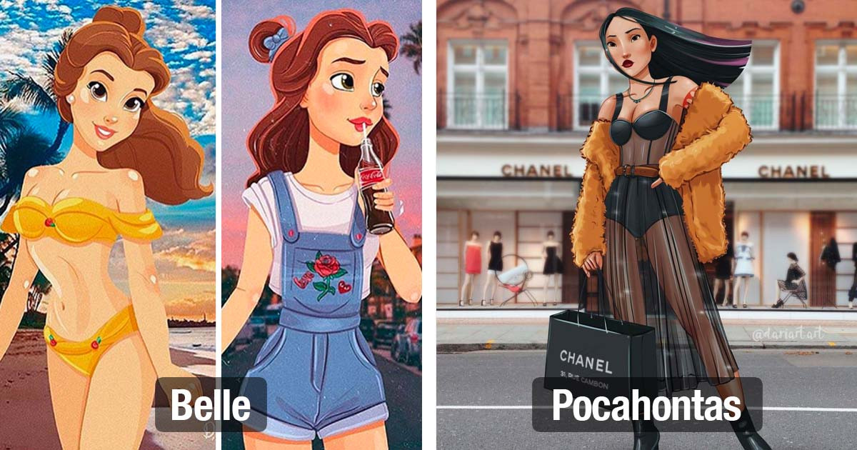 Ukrainian Artist Adds Her Personal Touch To Disney Princesses By Giving Them A Modern Makeover