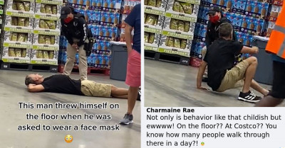 This Man Protests Mask Requirements By Laying On The Costco Floor For 8 Minutes Straight