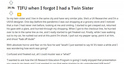 Guy Almost Gets Pepper Sprayed Because He Mistook One Twin For Another And The Reddit Community Share Their Funny Twin Stories