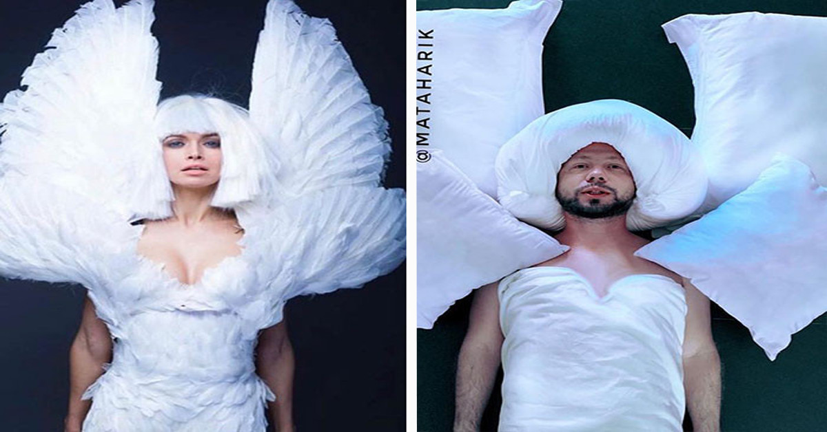 30 Photographs Of A Guy Who Hilariously Recreates Iconic Celebrity Fashion Moments
