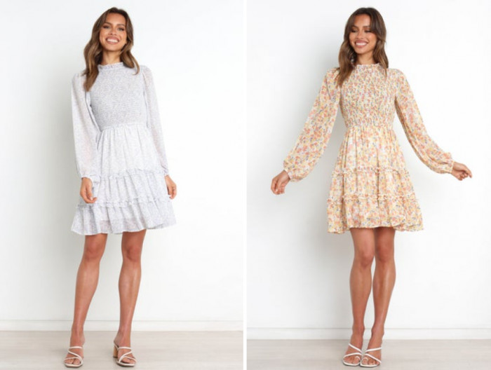 18. Keep yourself comfy during a breezy spring day with a long-sleeve dress.